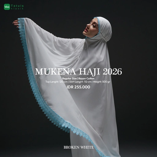 Image of Mukena Tatuis Special Haji 2026 Broken White Dewasa Reguler