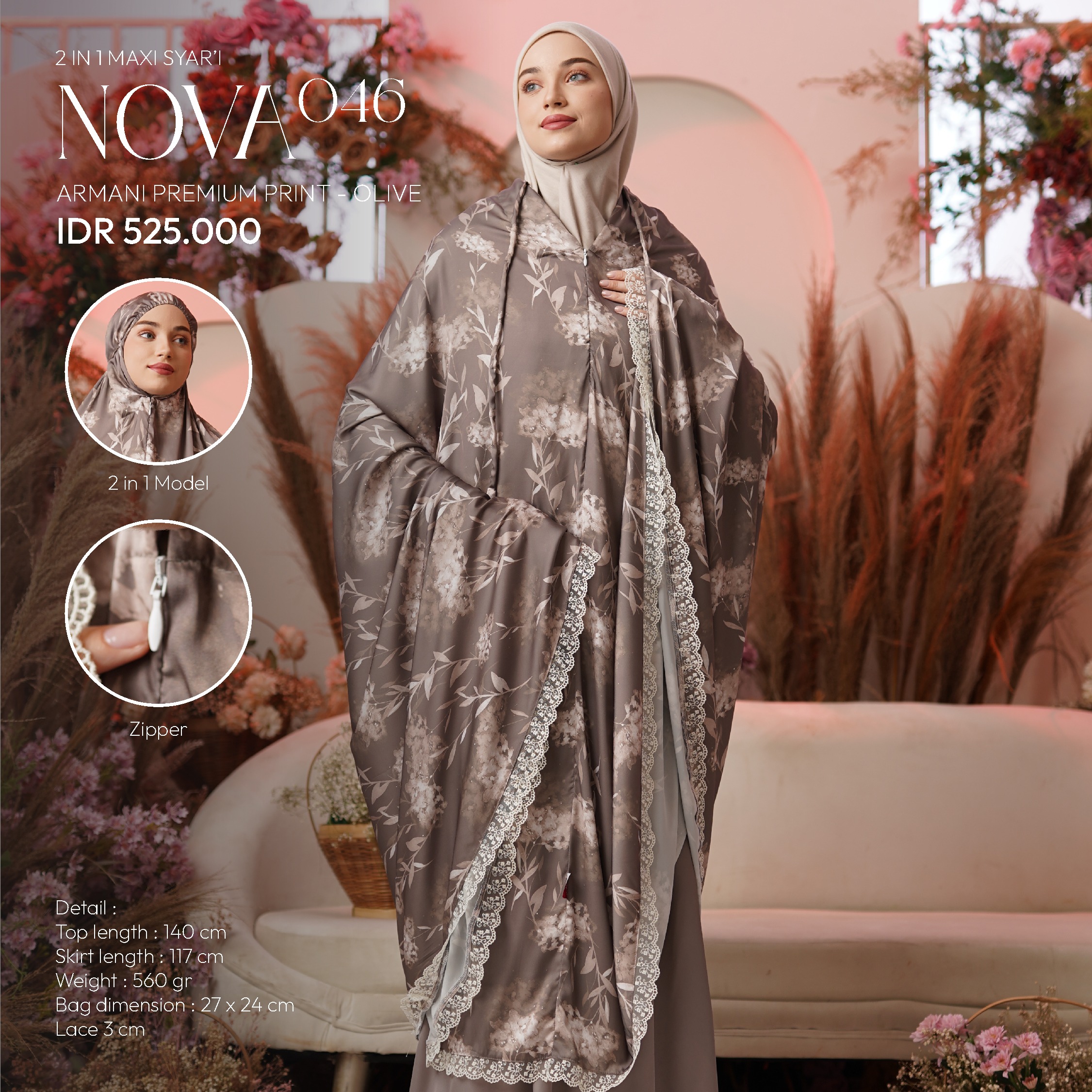 Tatuis Mukena Nova 046 2 IN 1 Dewasa Reguler