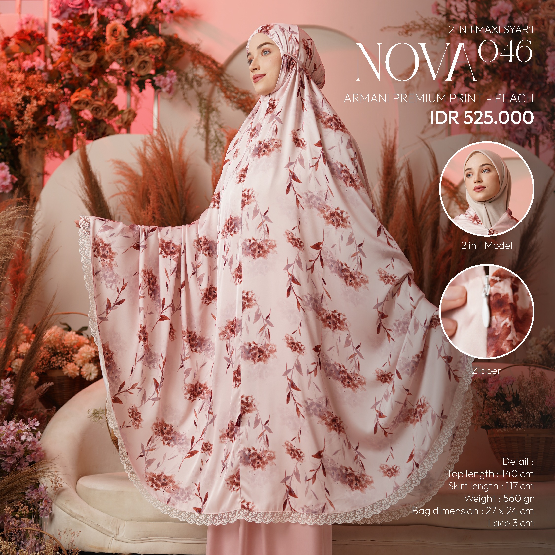 Tatuis Mukena Nova 046 2 IN 1 Dewasa Reguler