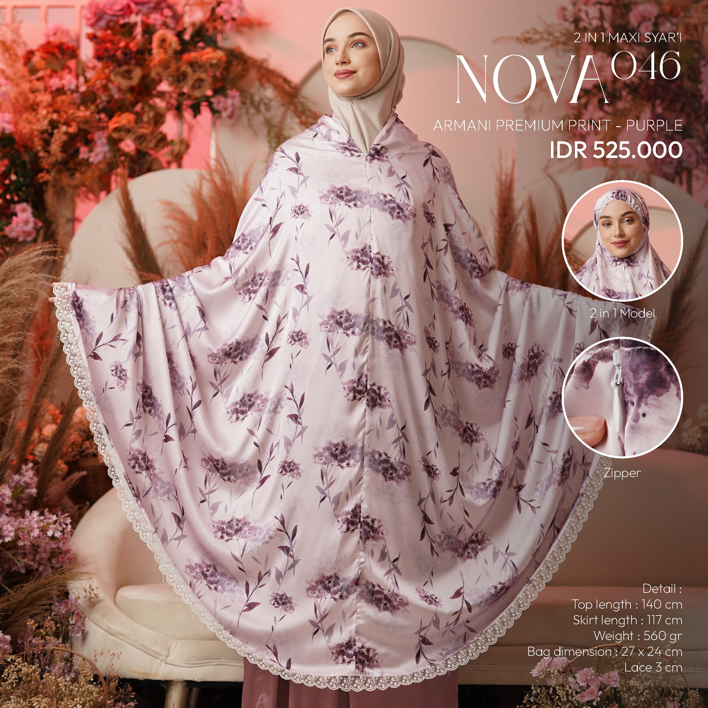 Tatuis Mukena Nova 046 2 IN 1 Dewasa Reguler