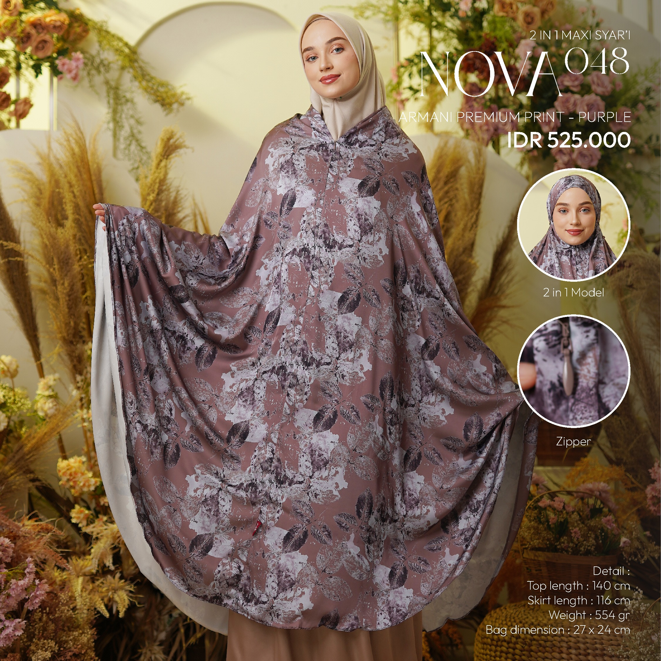 Tatuis Mukena Nova 048 2 IN 1 Dewasa Maxi Jumbo