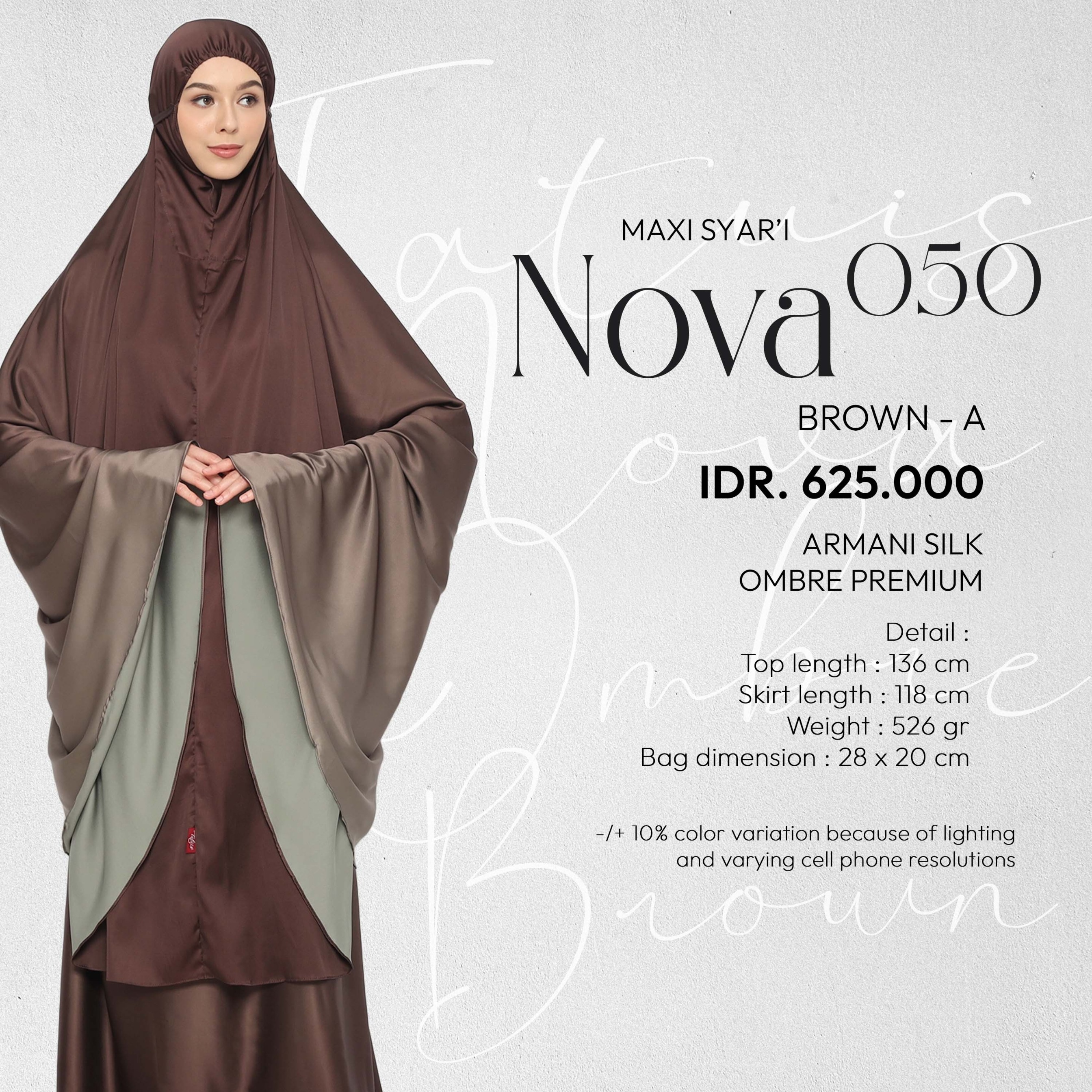 Tatuis Mukena Nova 050 Dewasa Maxi Syari Jumbo Ombre Premium