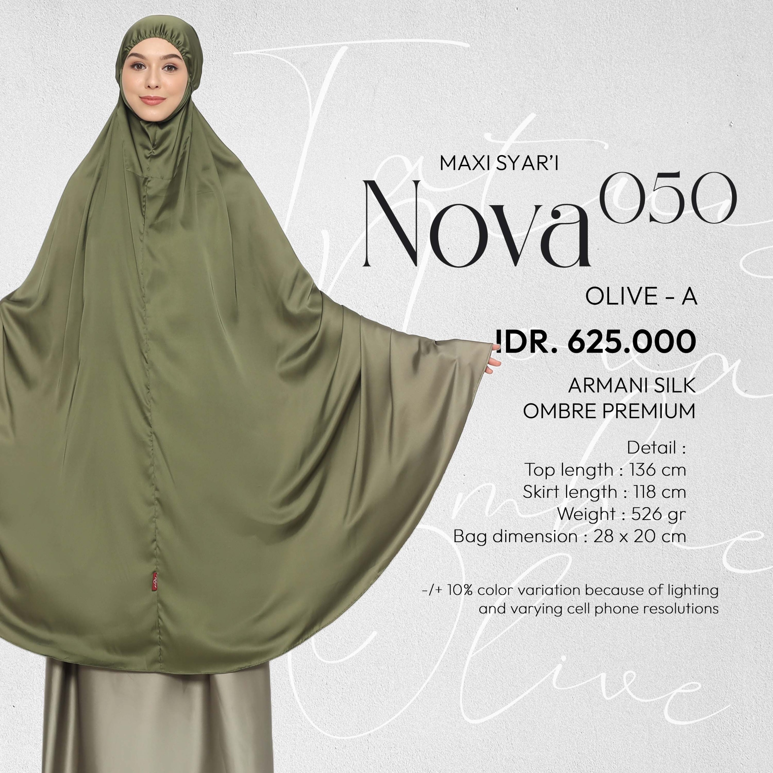 Tatuis Mukena Nova 050 Dewasa Maxi Syari Jumbo Ombre Premium