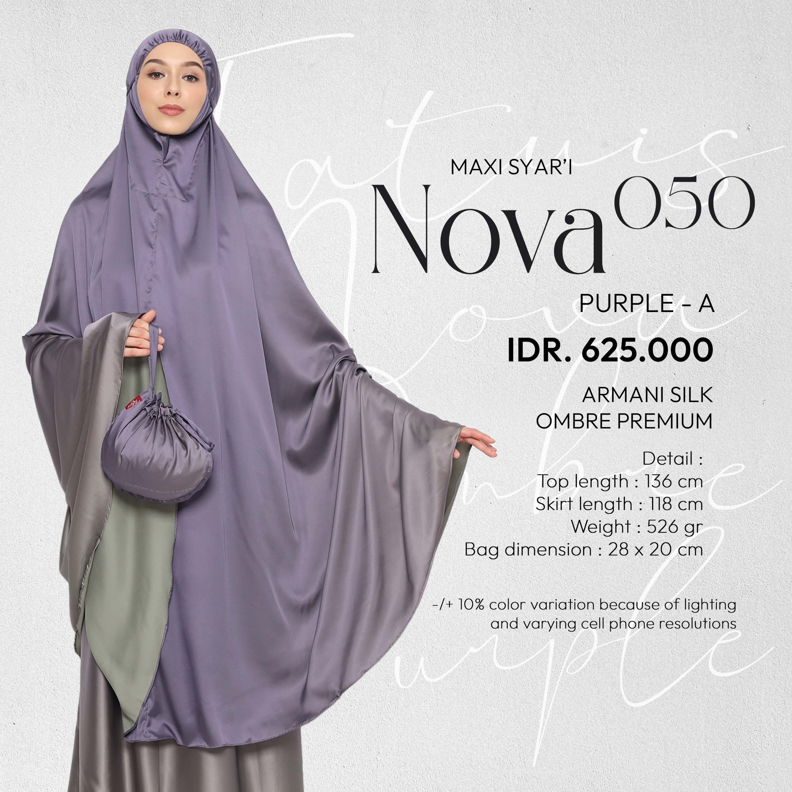 Tatuis Mukena Nova 050 Dewasa Maxi Syari Jumbo Ombre Premium