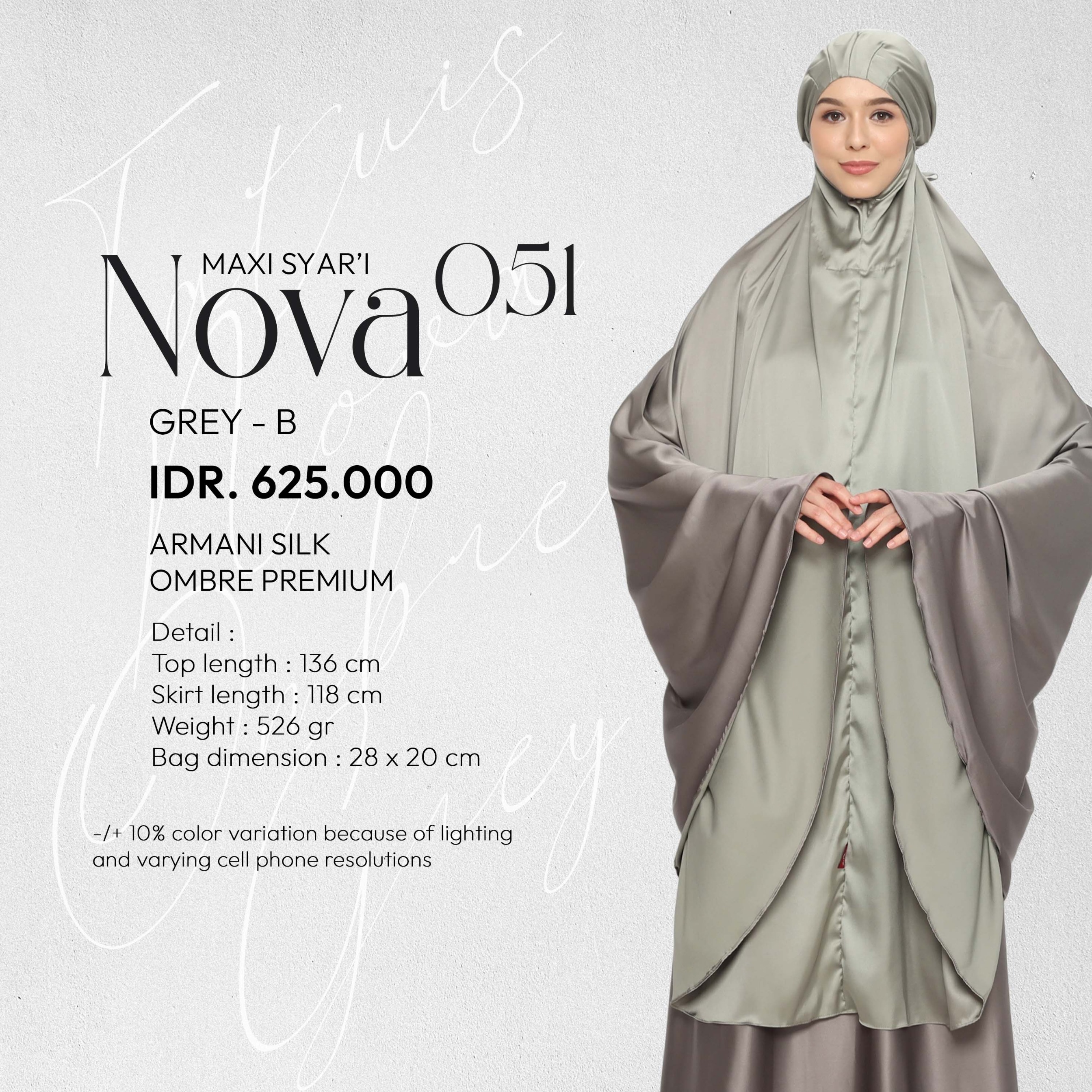 Tatuis Mukena Nova 051 Dewasa Maxi Syari Jumbo Ombre Premium