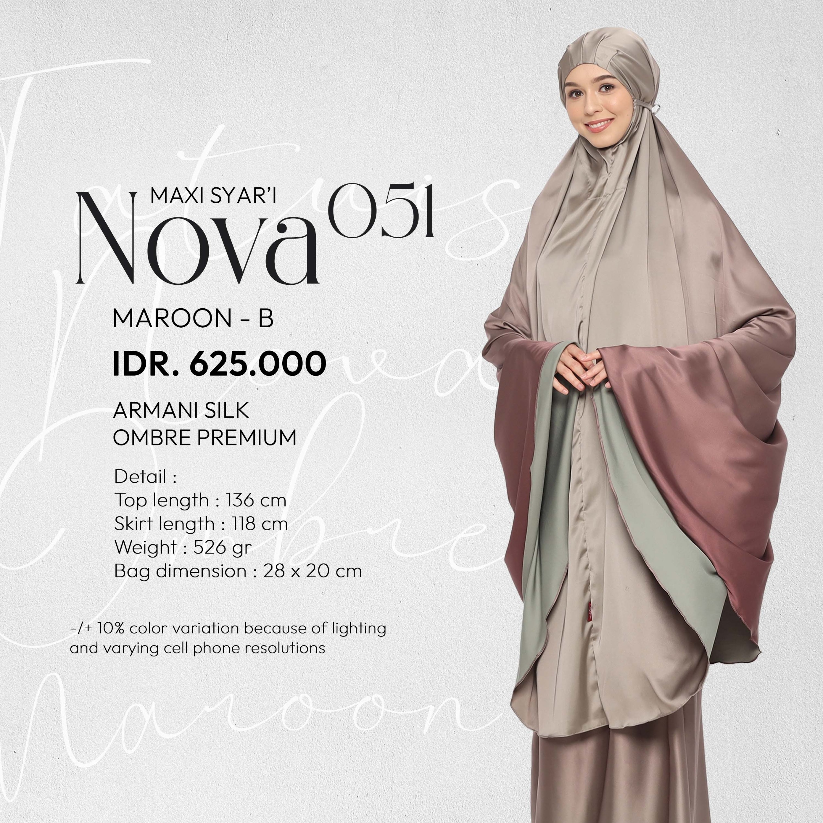 Tatuis Mukena Nova 051 Dewasa Maxi Syari Jumbo Ombre Premium