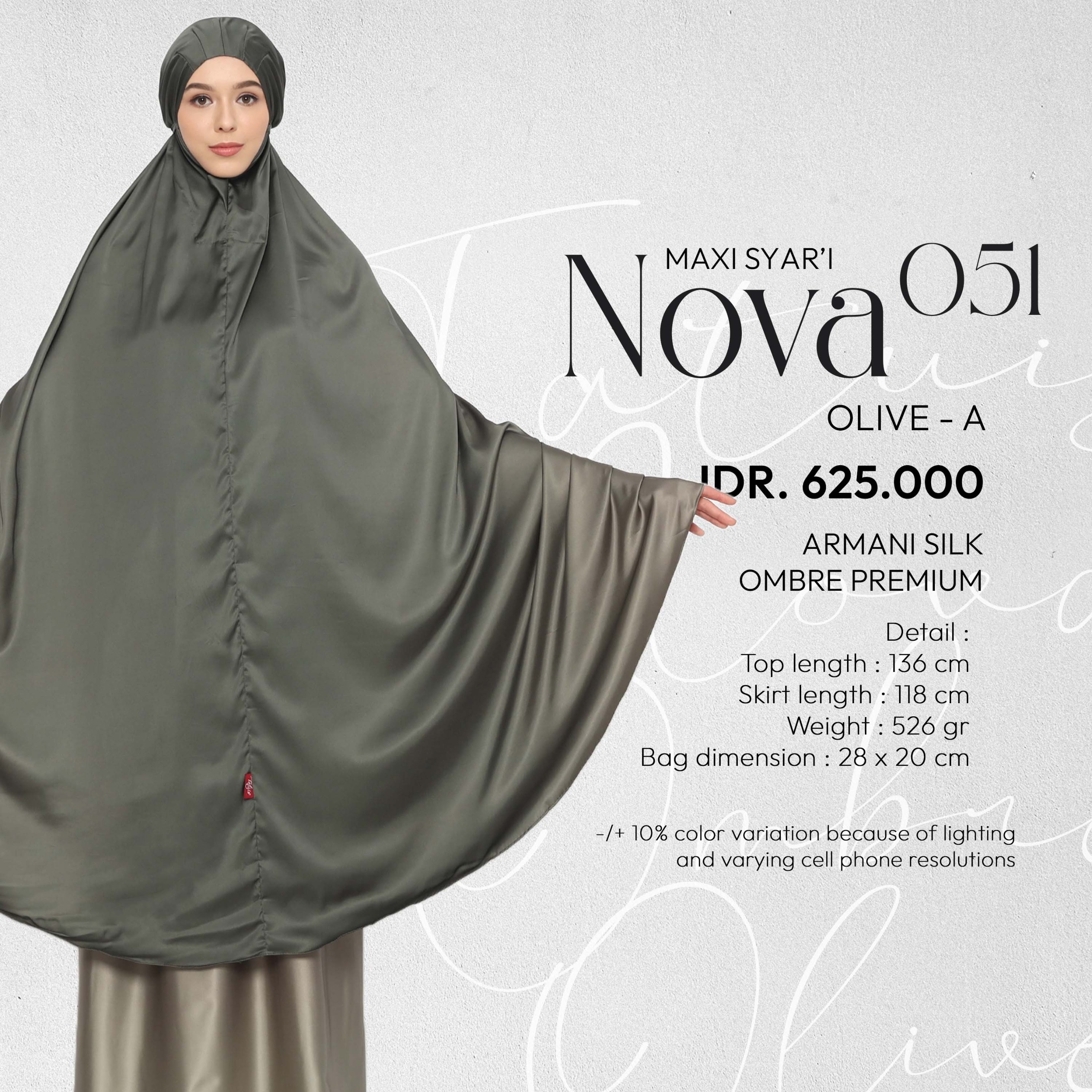 Tatuis Mukena Nova 051 Dewasa Maxi Syari Jumbo Ombre Premium