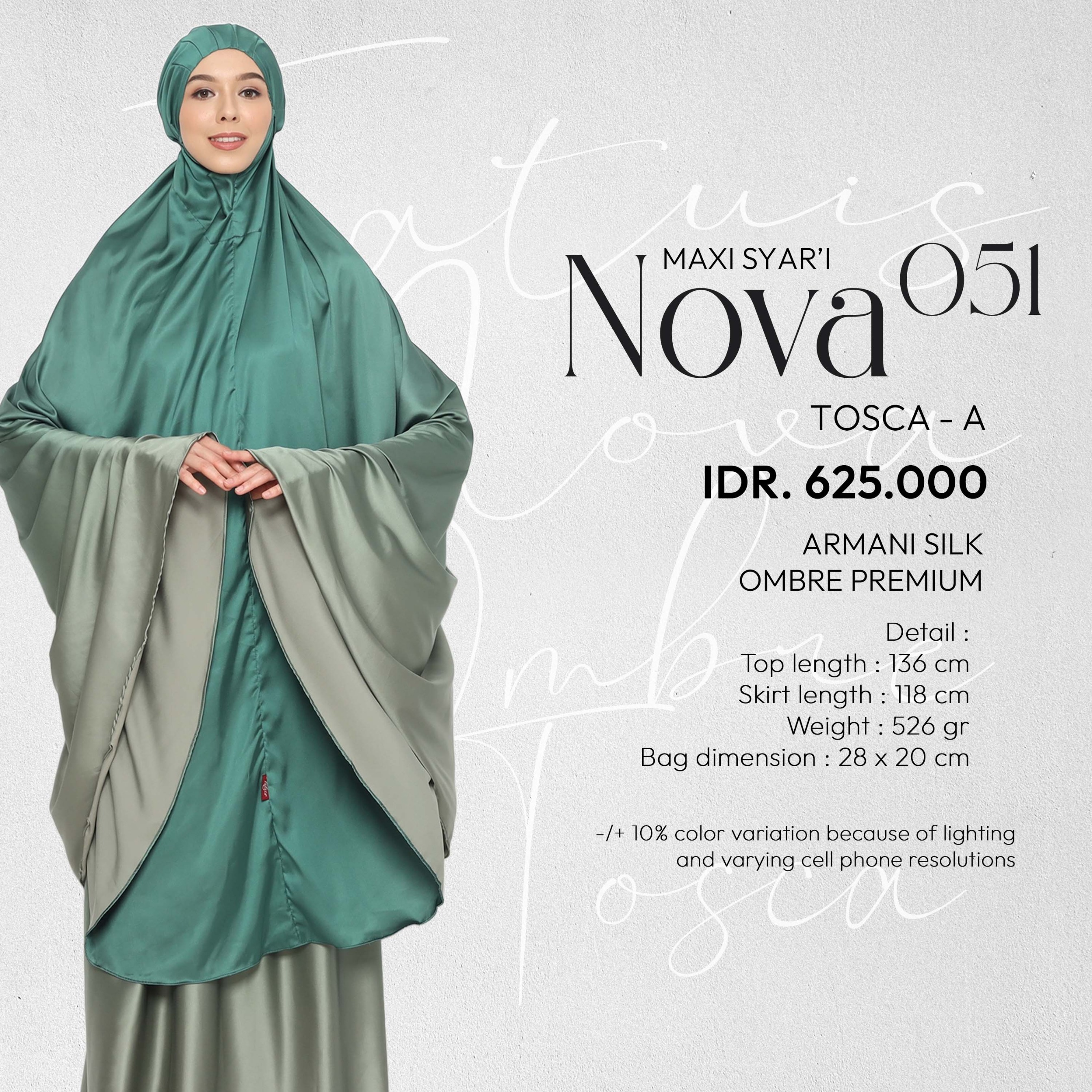 Tatuis Mukena Nova 051 Dewasa Maxi Syari Jumbo Ombre Premium