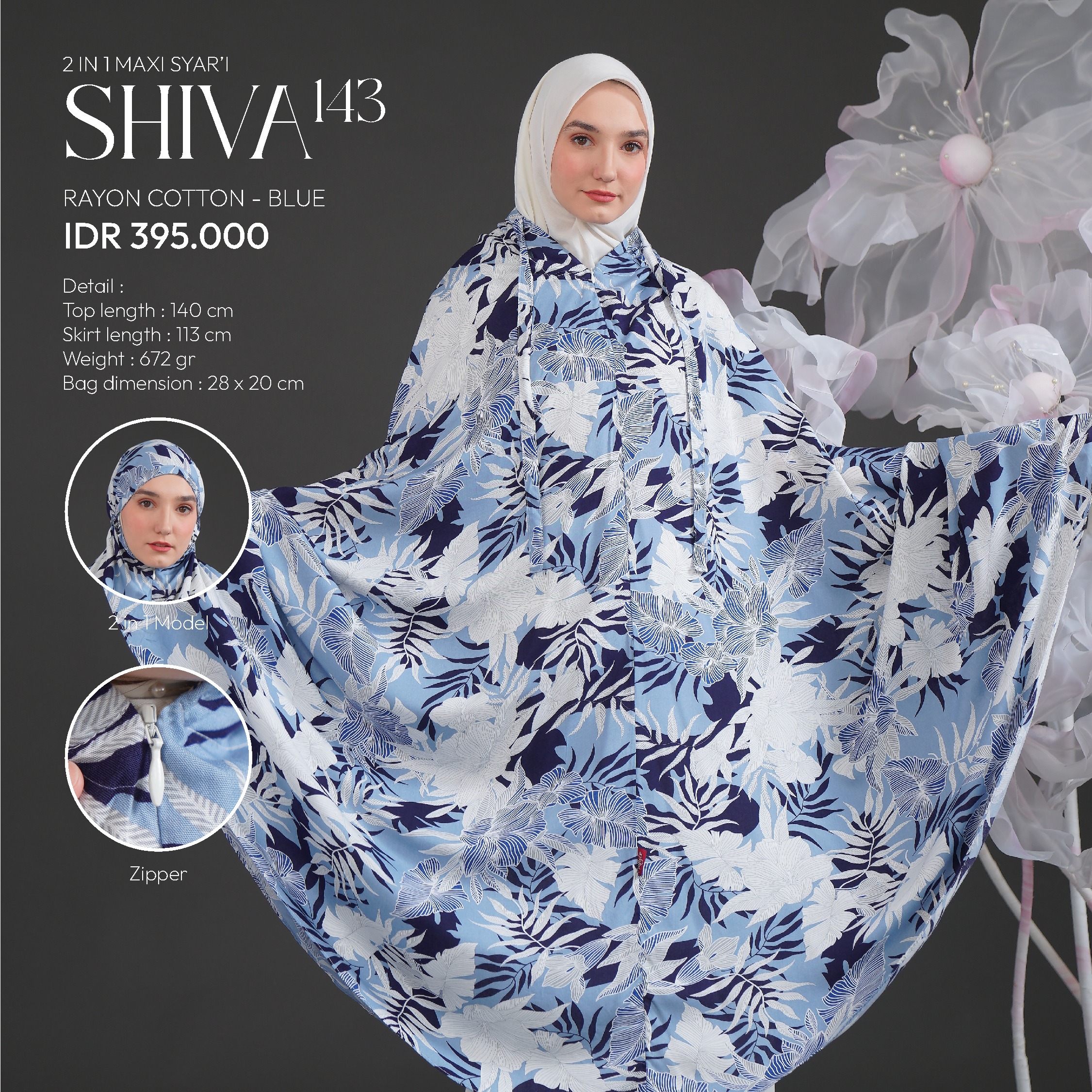 Tatuis Mukena Shiva 143 Dewasa Maxi Syari Jumbo