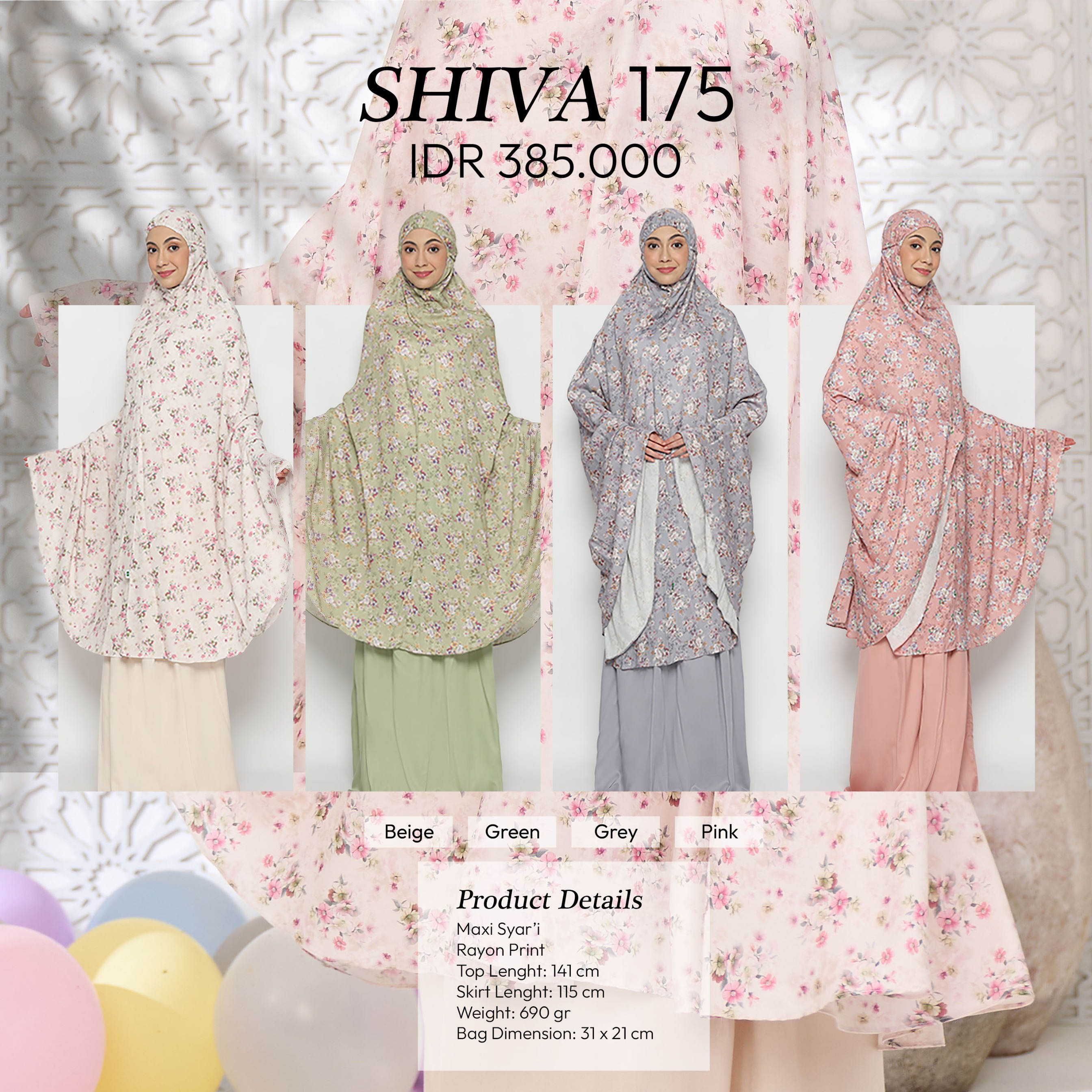 Tatuis Mukena Shiva 175 Dewasa Maxy Syari