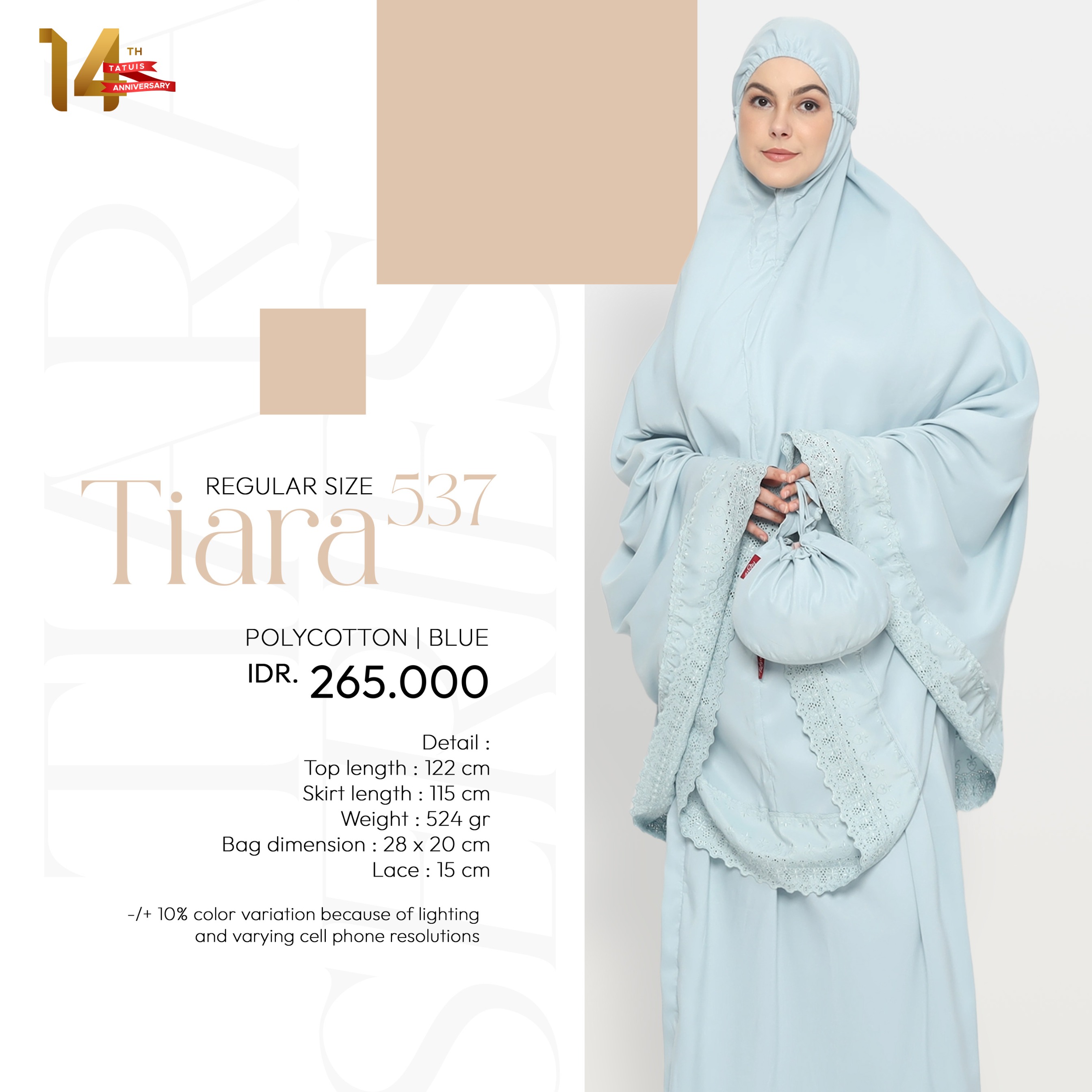 Tatuis Mukena Tiara 537 Dewasa Reguler