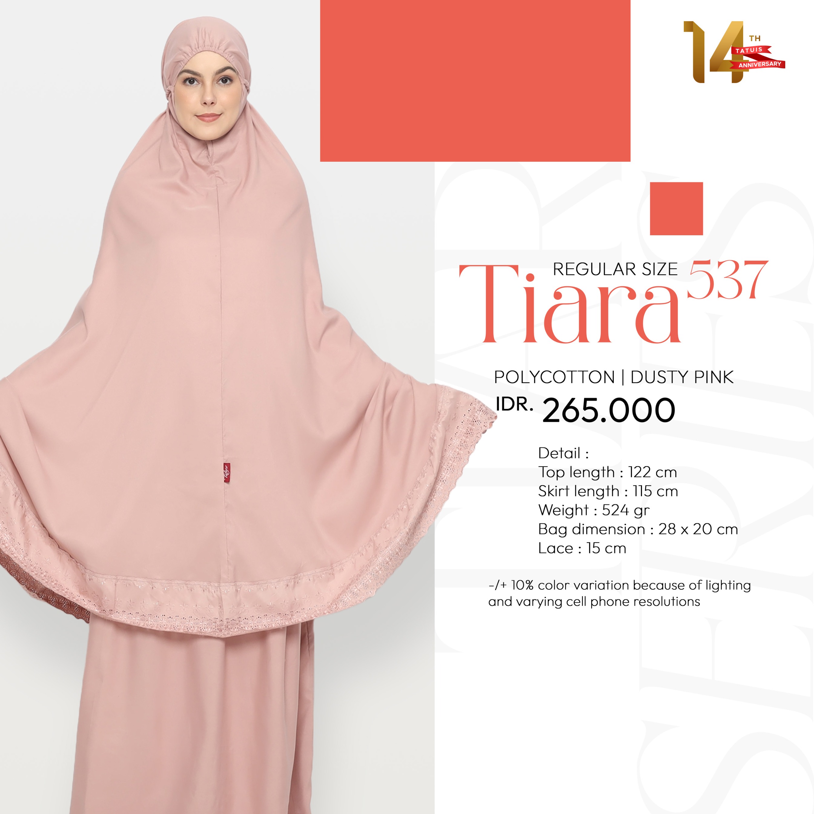 Tatuis Mukena Tiara 537 Dewasa Reguler