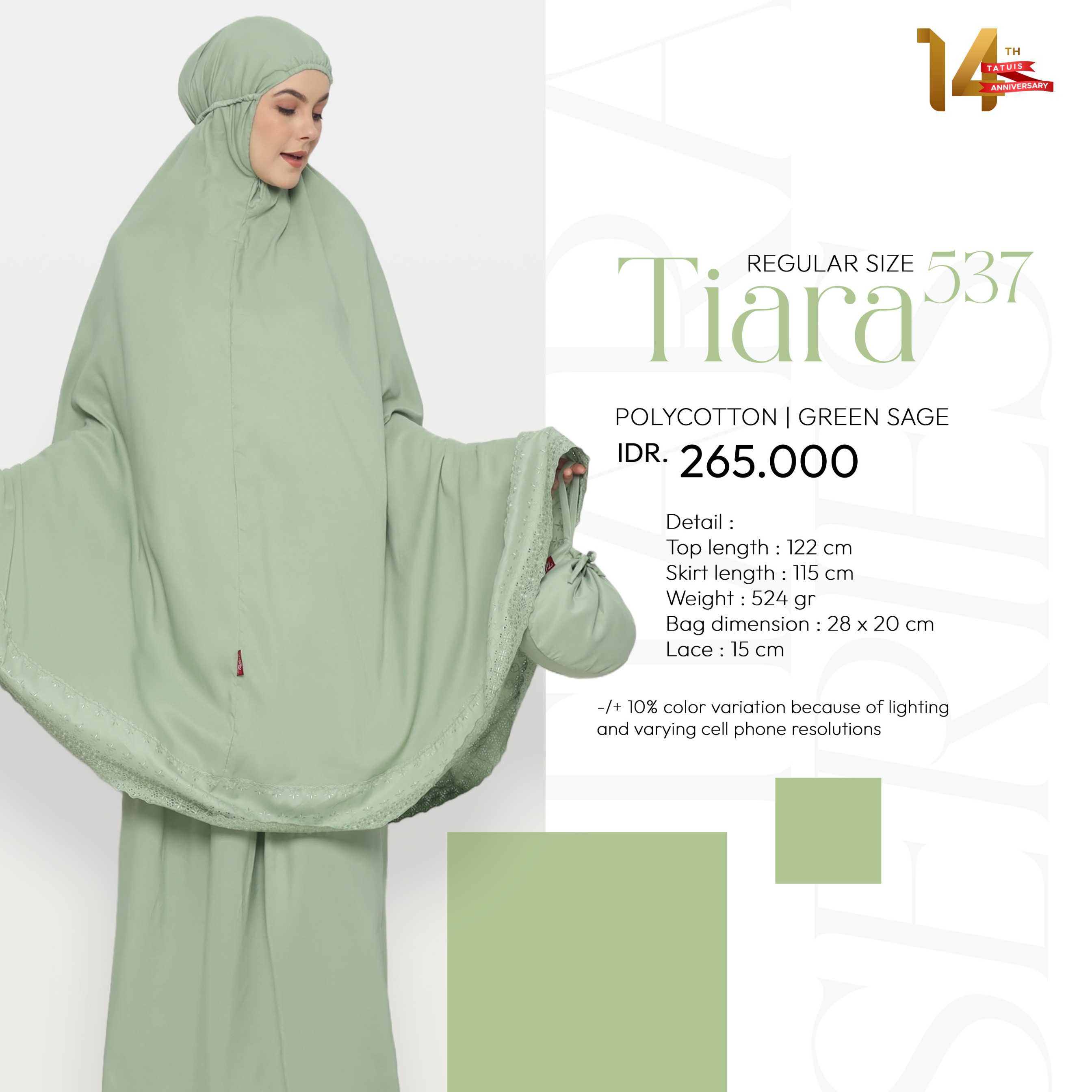 Tatuis Mukena Tiara 537 Dewasa Reguler