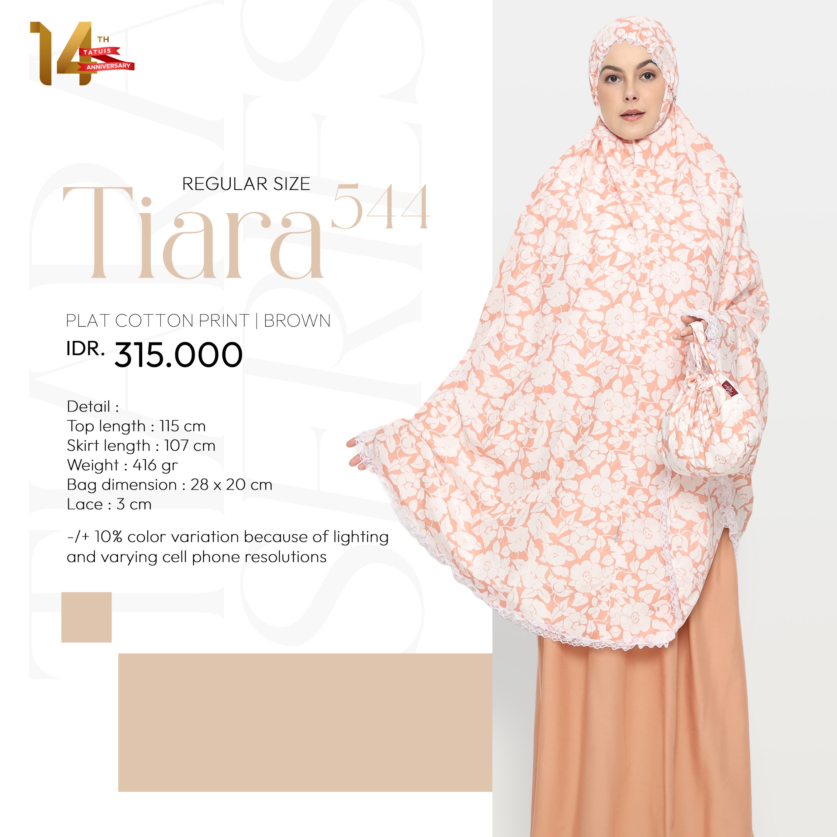Tatuis Mukena Tiara 544 Dewasa Reguler