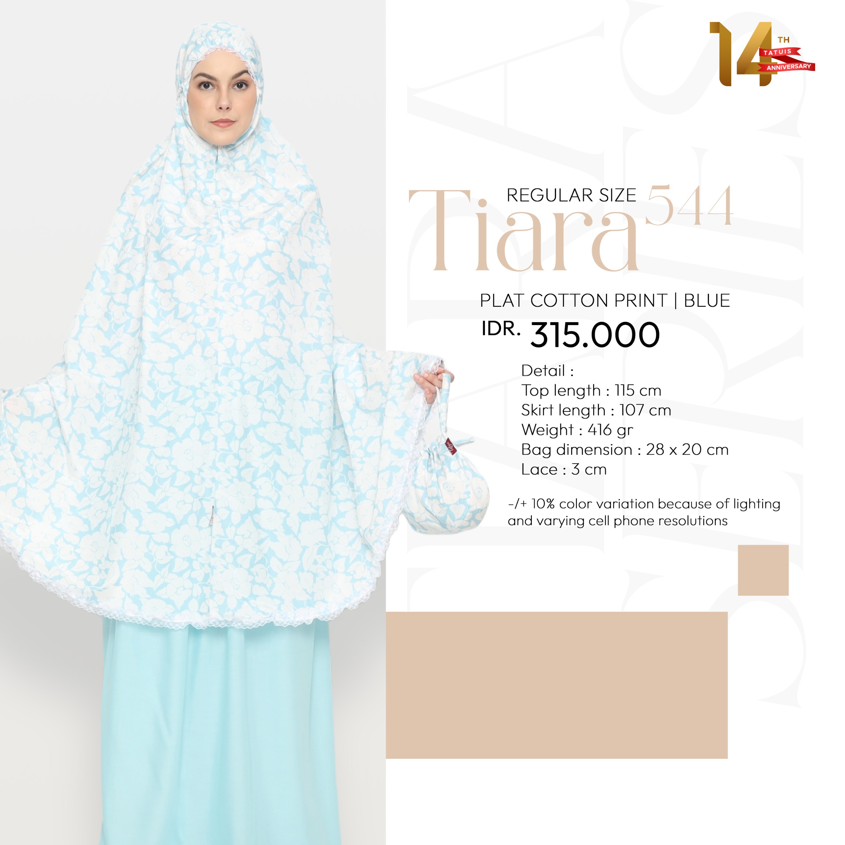 Tatuis Mukena Tiara 544 Dewasa Reguler