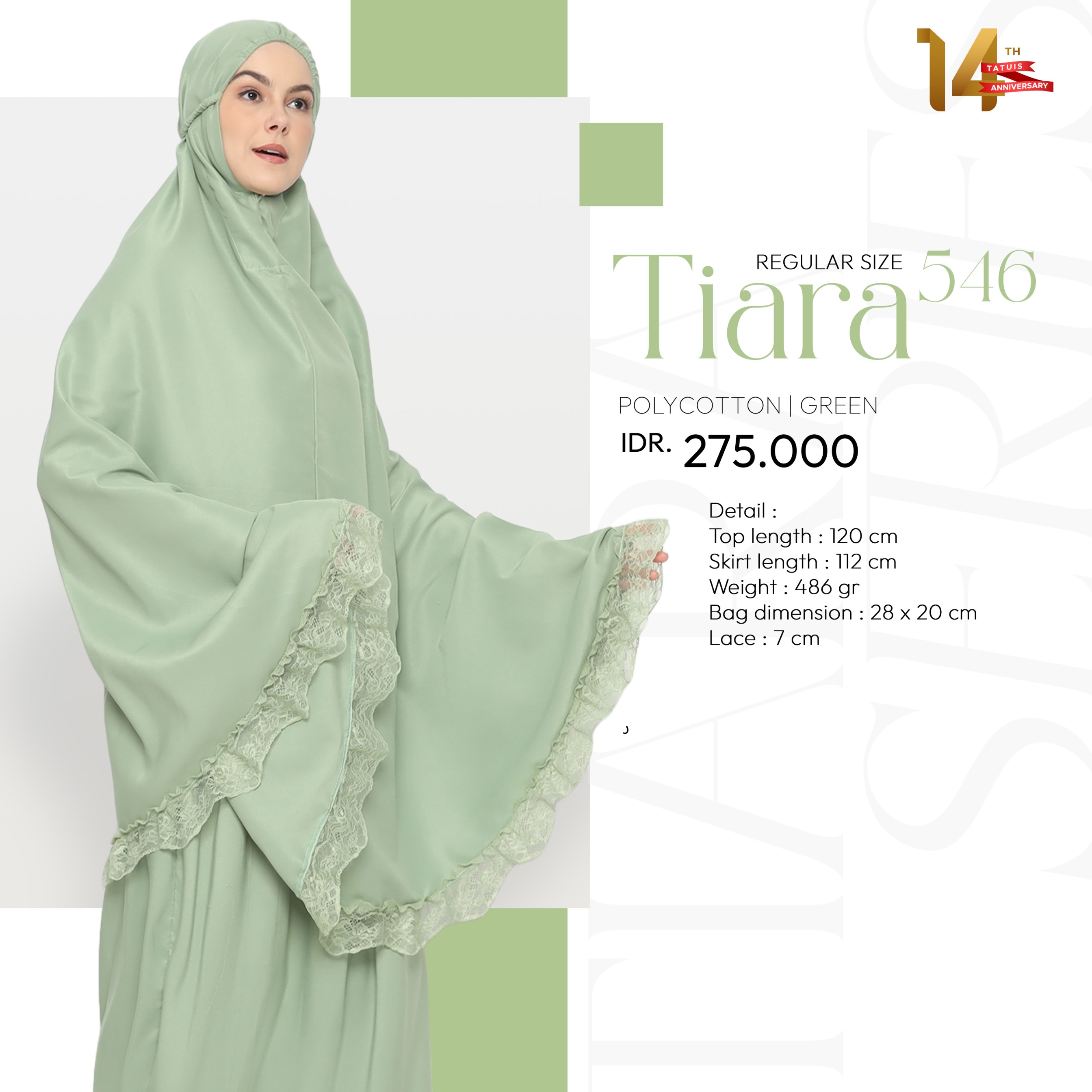 Tatuis Mukena Tiara 546 Dewasa Reguler