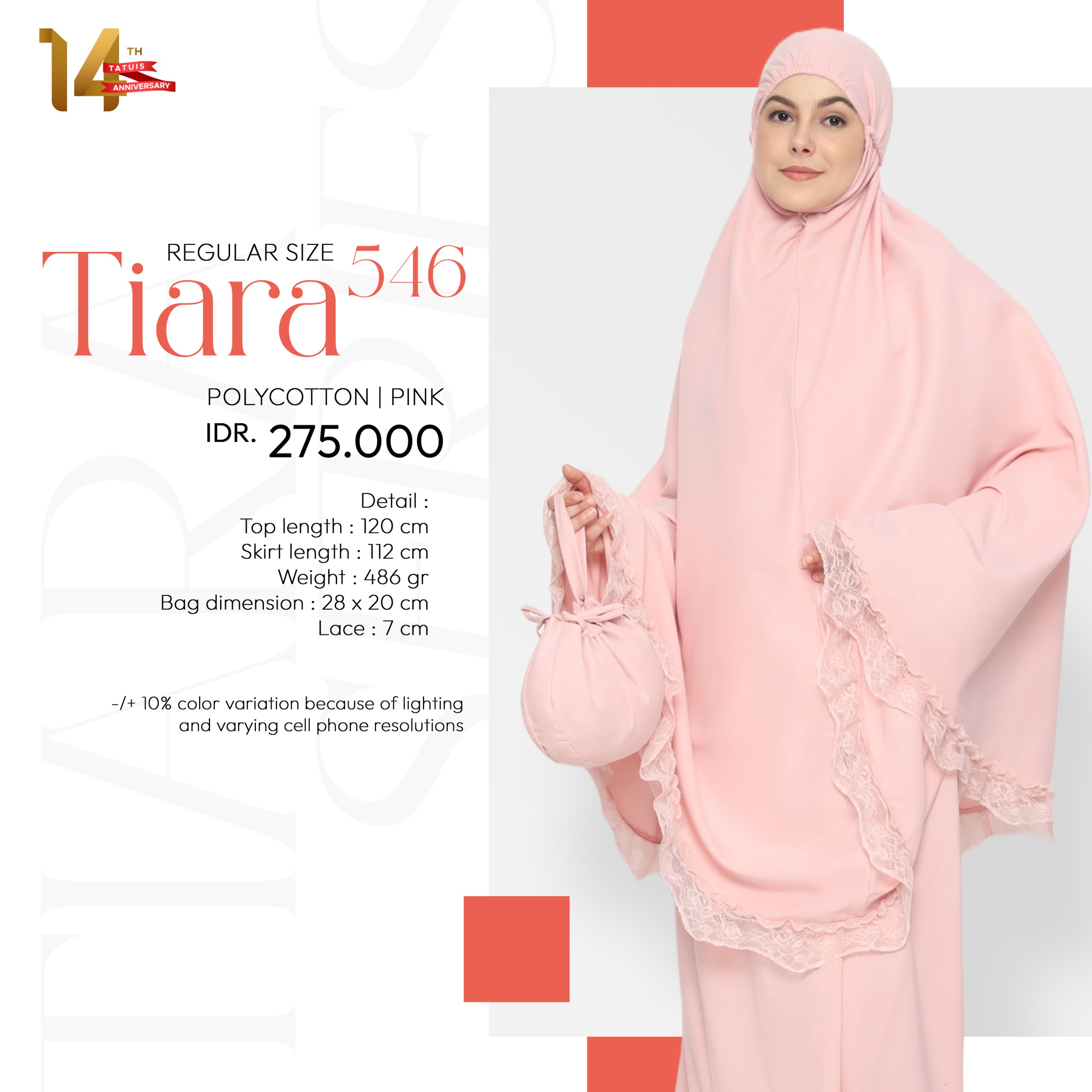 Tatuis Mukena Tiara 546 Dewasa Reguler