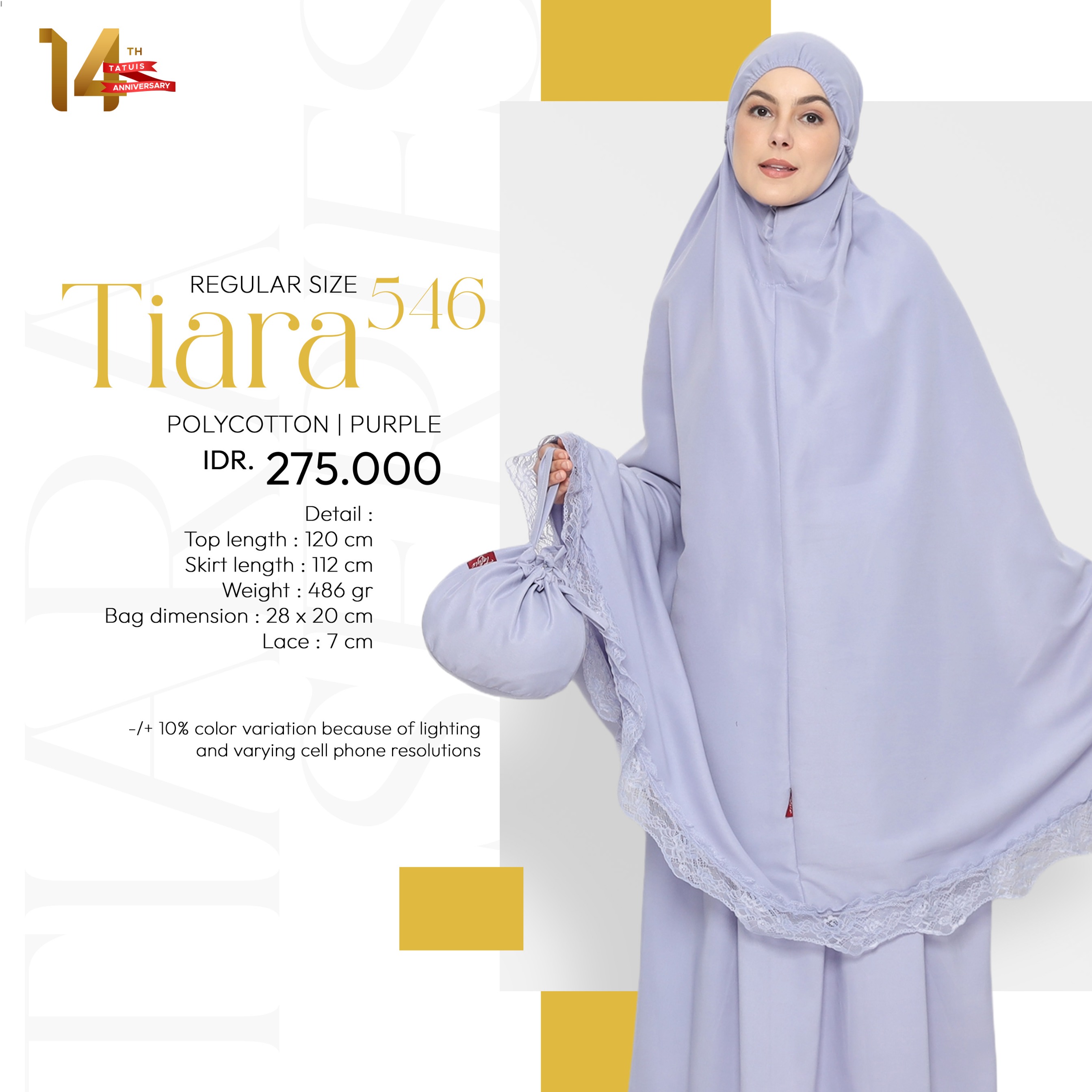 Tatuis Mukena Tiara 546 Dewasa Reguler