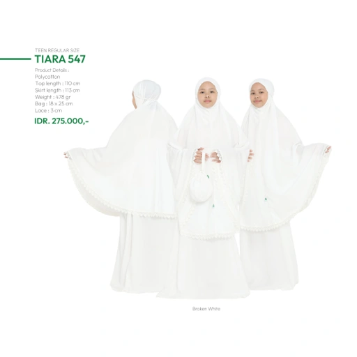 Image of Tatuis Mukena Tiara 547 Broken White Remaja Reguler