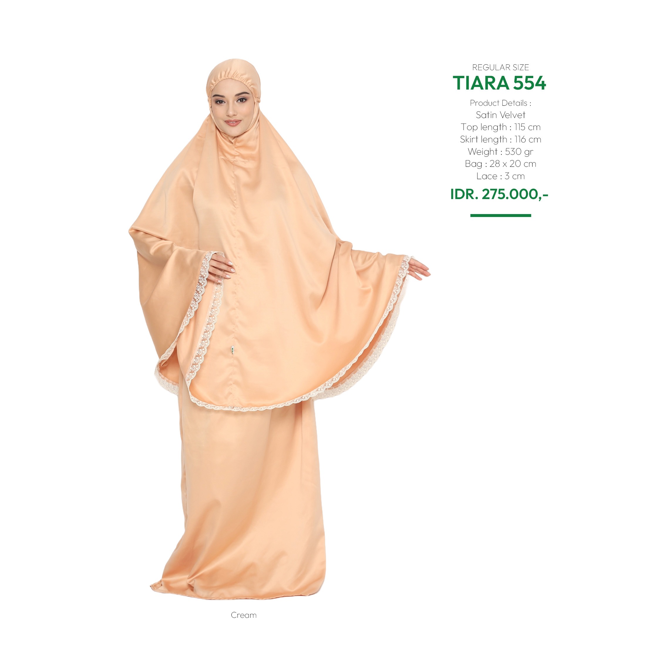 Tatuis Mukena Tiara 554 Cream Dewasa Reguler