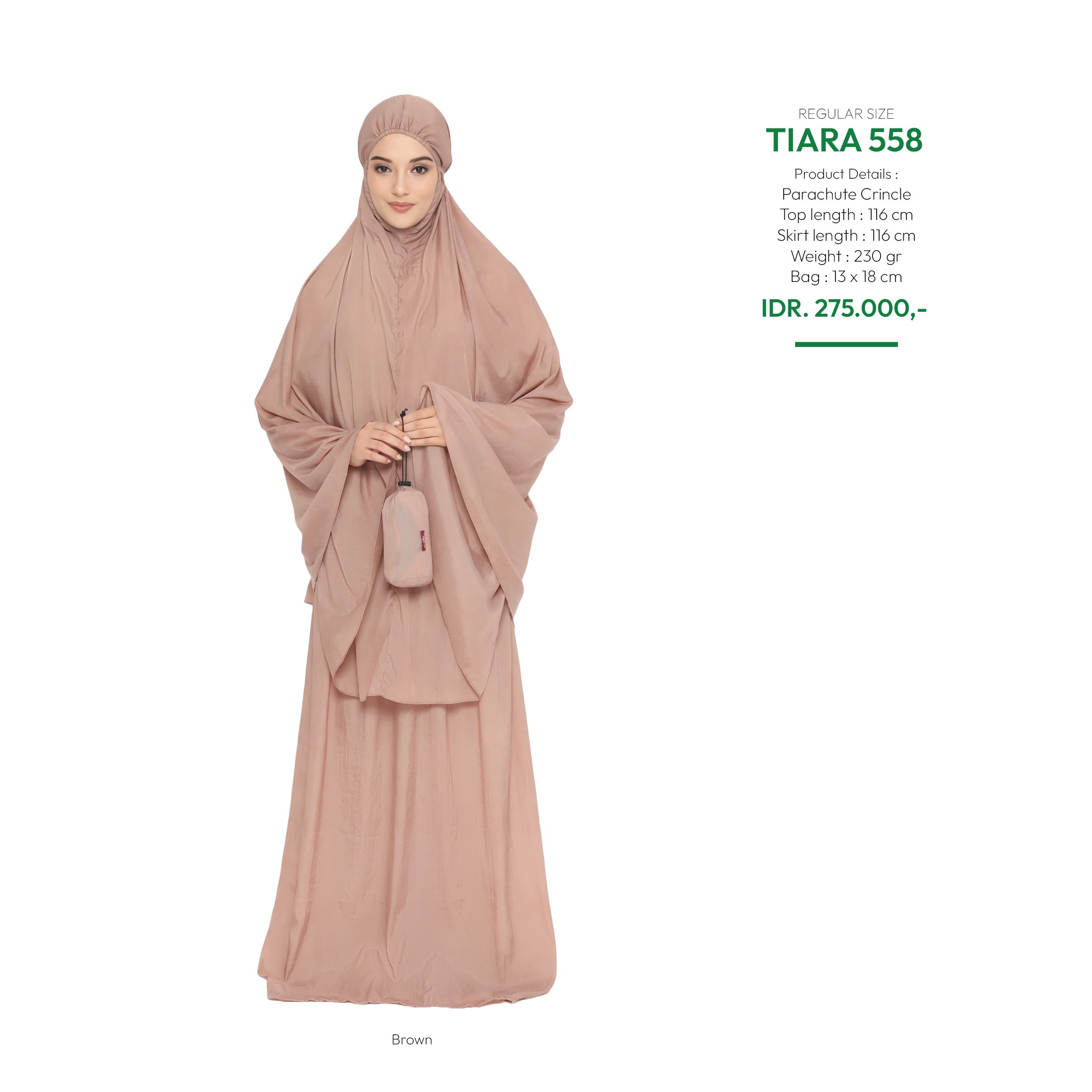 Tatuis Mukena Tiara 558 Brown Dewasa Reguler