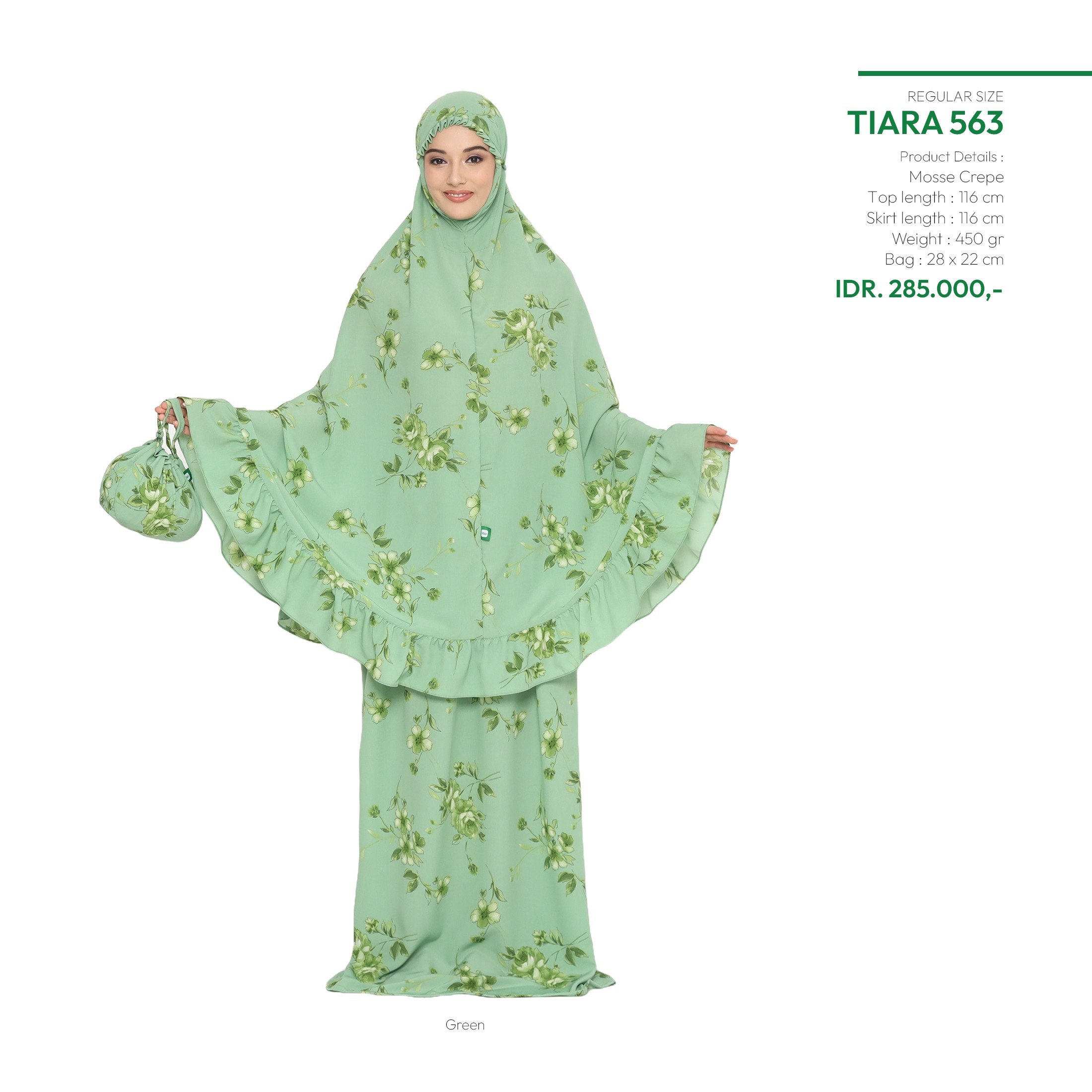 Tatuis Mukena Tiara 563 Green Dewasa Reguler