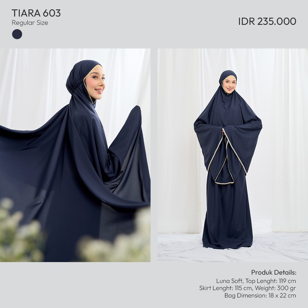 Tatuis Mukena Tiara 603 Navy Dewasa Reguler