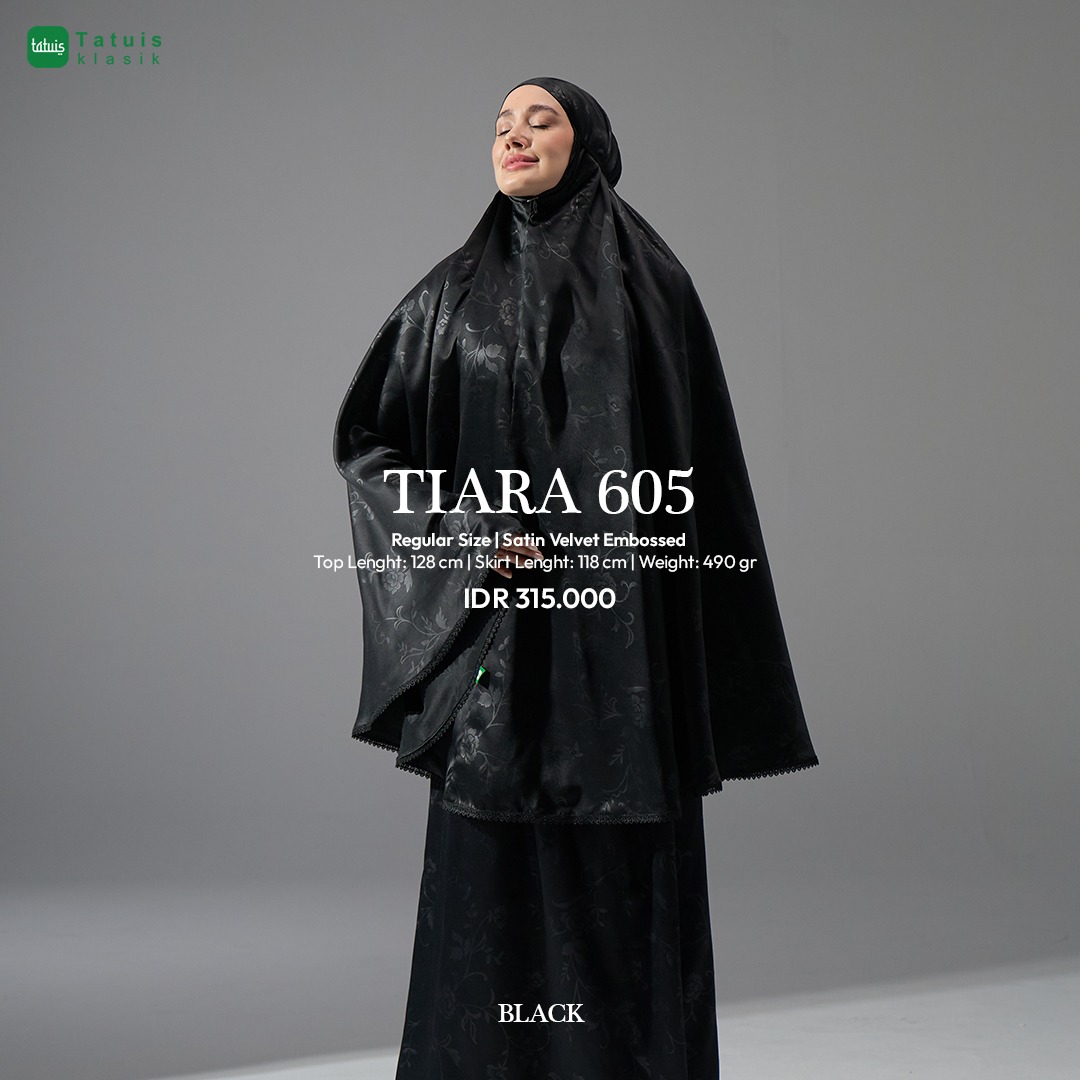 Tatuis Mukena Tiara 605 Black Dewasa Reguler