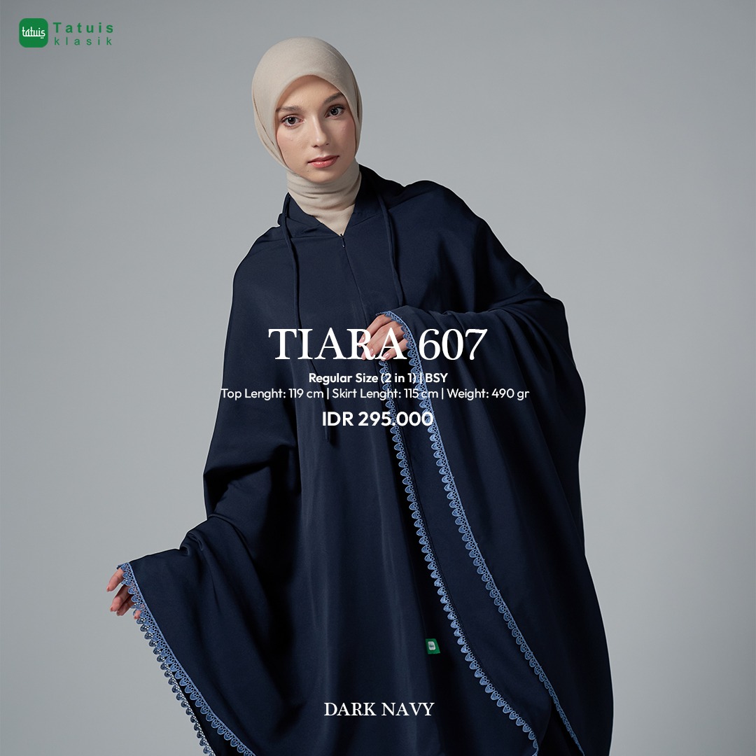 Tatuis Mukena Tiara 607 Navy 2 IN 1 Dewasa Reguler