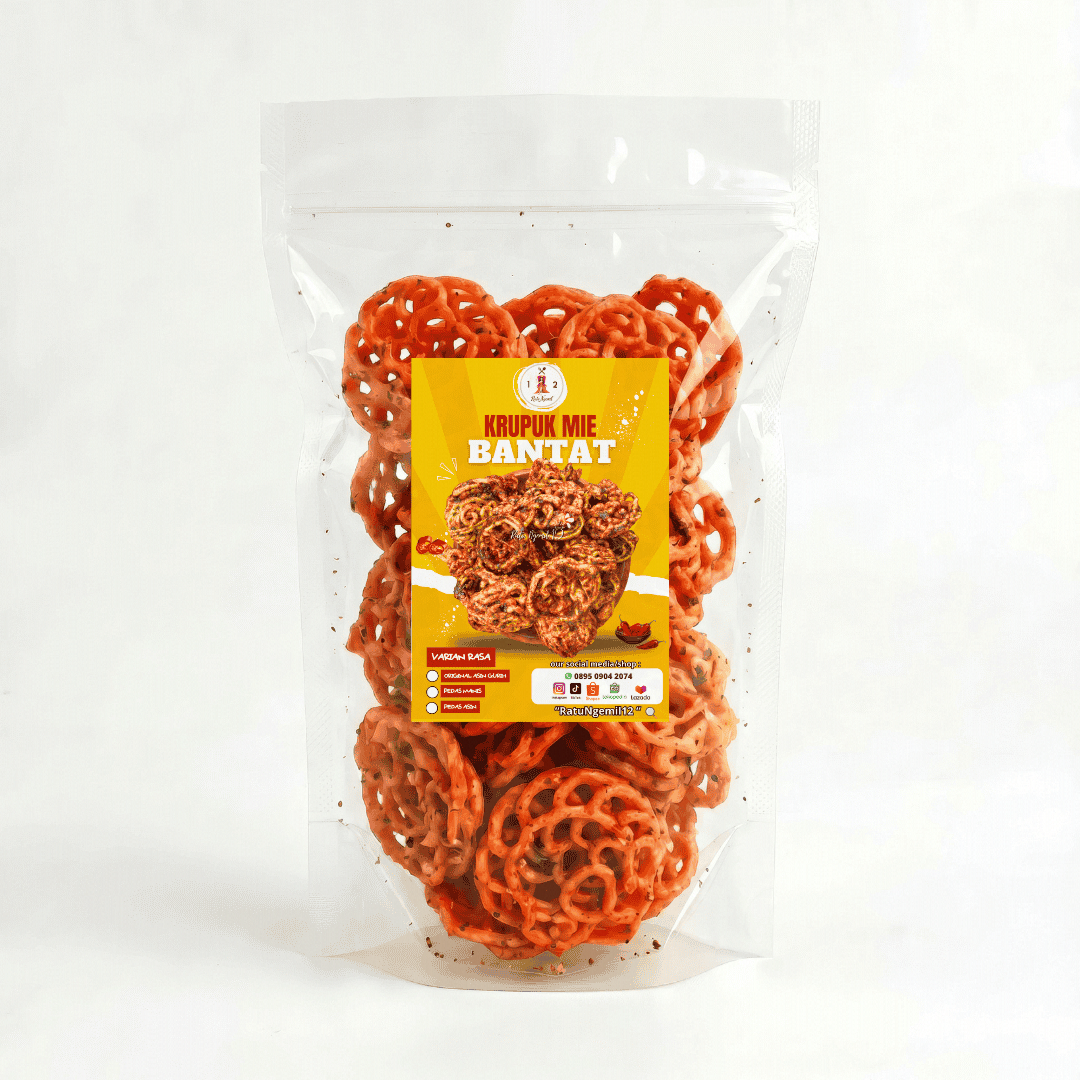 Krupuk Mie Kuning Bantat Daun Jeruk - Pedas Manis