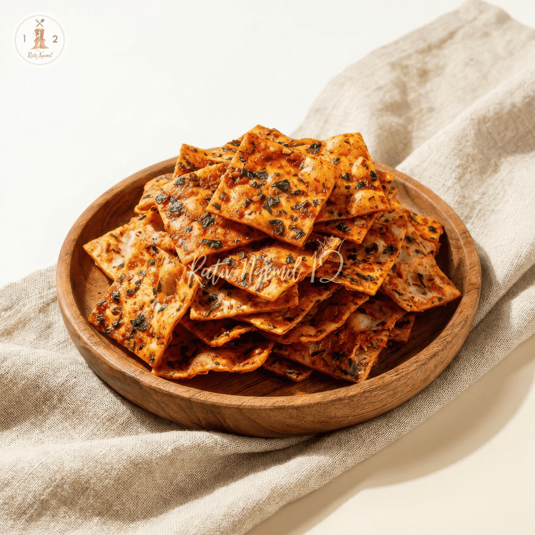 Kripik Pangsit Cetar Daun Jeruk - Balado