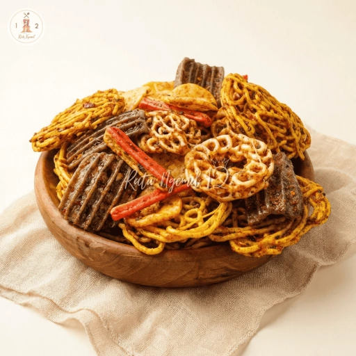 Image of Krupuk Seblak Mix Kering Daun Jeruk - Pedas Asin