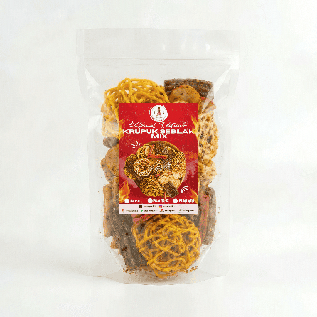 Krupuk Seblak Mix Kering Daun Jeruk - Pedas Asin