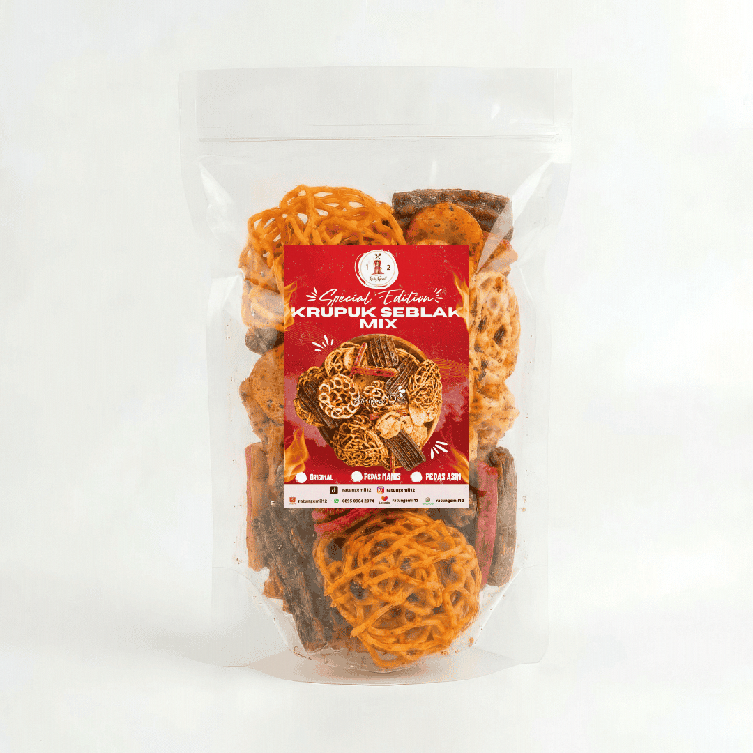 Krupuk Seblak Mix Kering Daun Jeruk - Pedas Manis