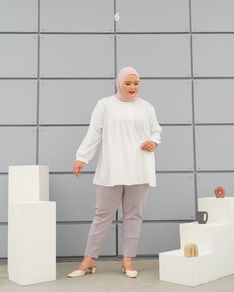 Jade Pants - Warm Grey | Celana Pencil Slimfit Pants Bigsize Jumbo