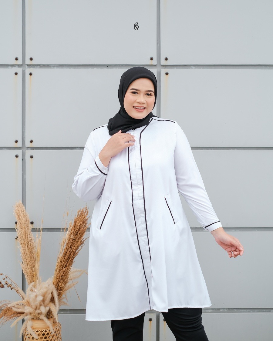 Mikha Tunik - White | Atasan Tunik Bigsize Jumbo