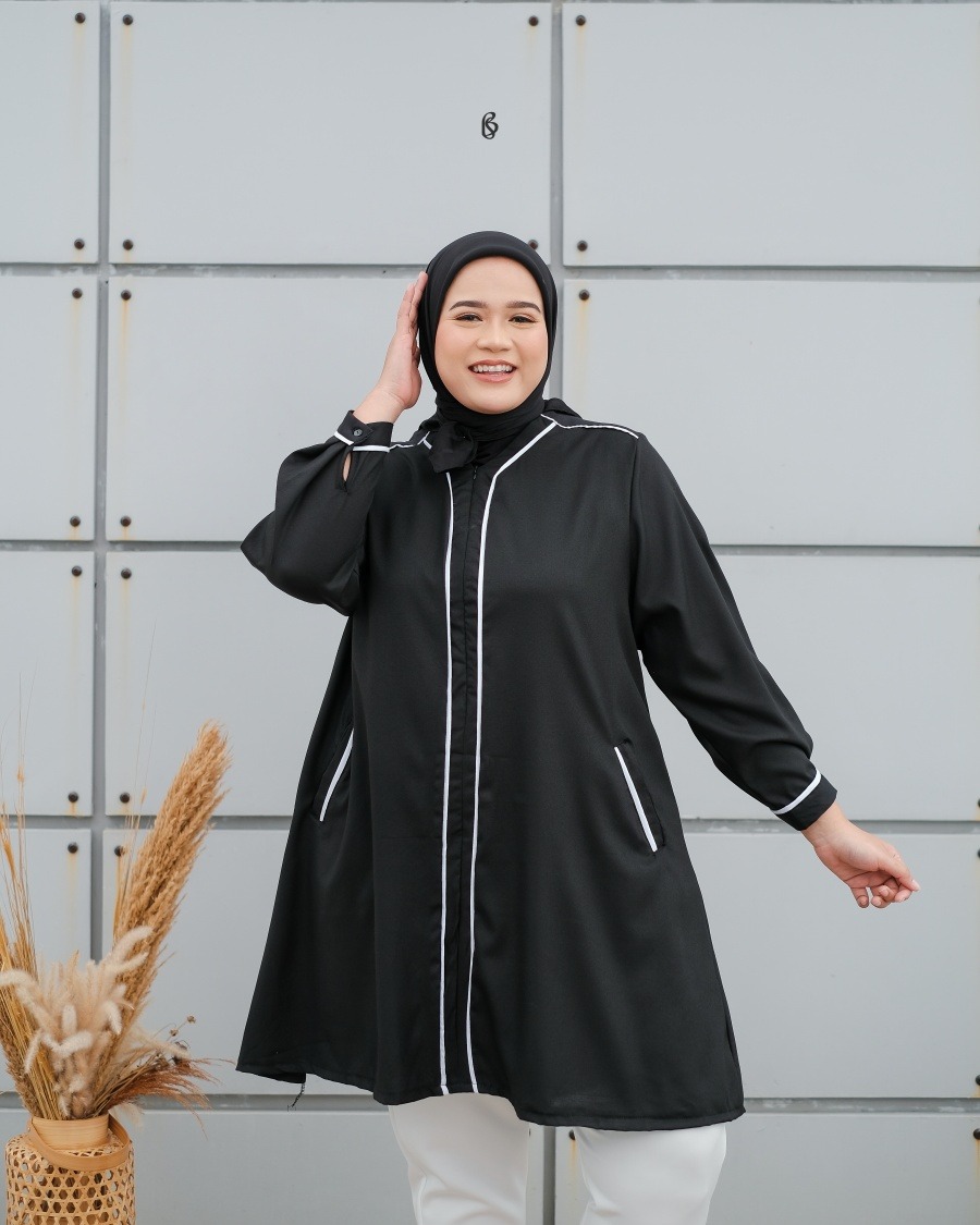 Mikha Tunik - Black | Atasan Tunik Bigsize Jumbo