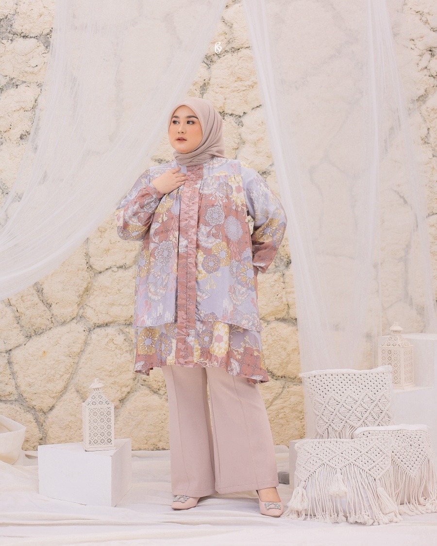 Zetta Tunik - Raspberry | Atasan Tunik Bigsize Jumbo
