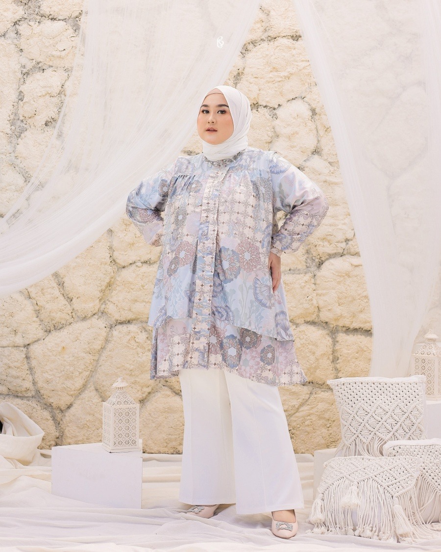 Zetta Tunik - Aqua | Atasan Tunik Bigsize Jumbo