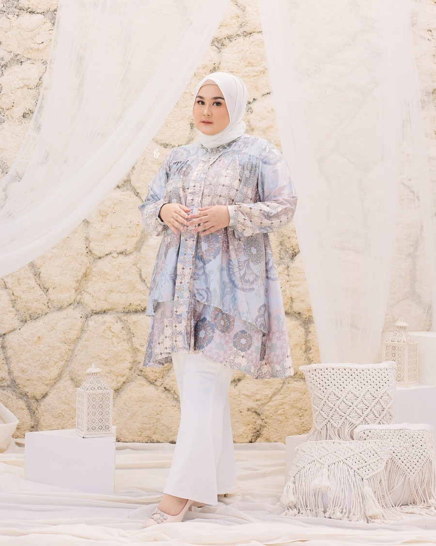 Zetta Tunik - Aqua | Atasan Tunik Bigsize Jumbo