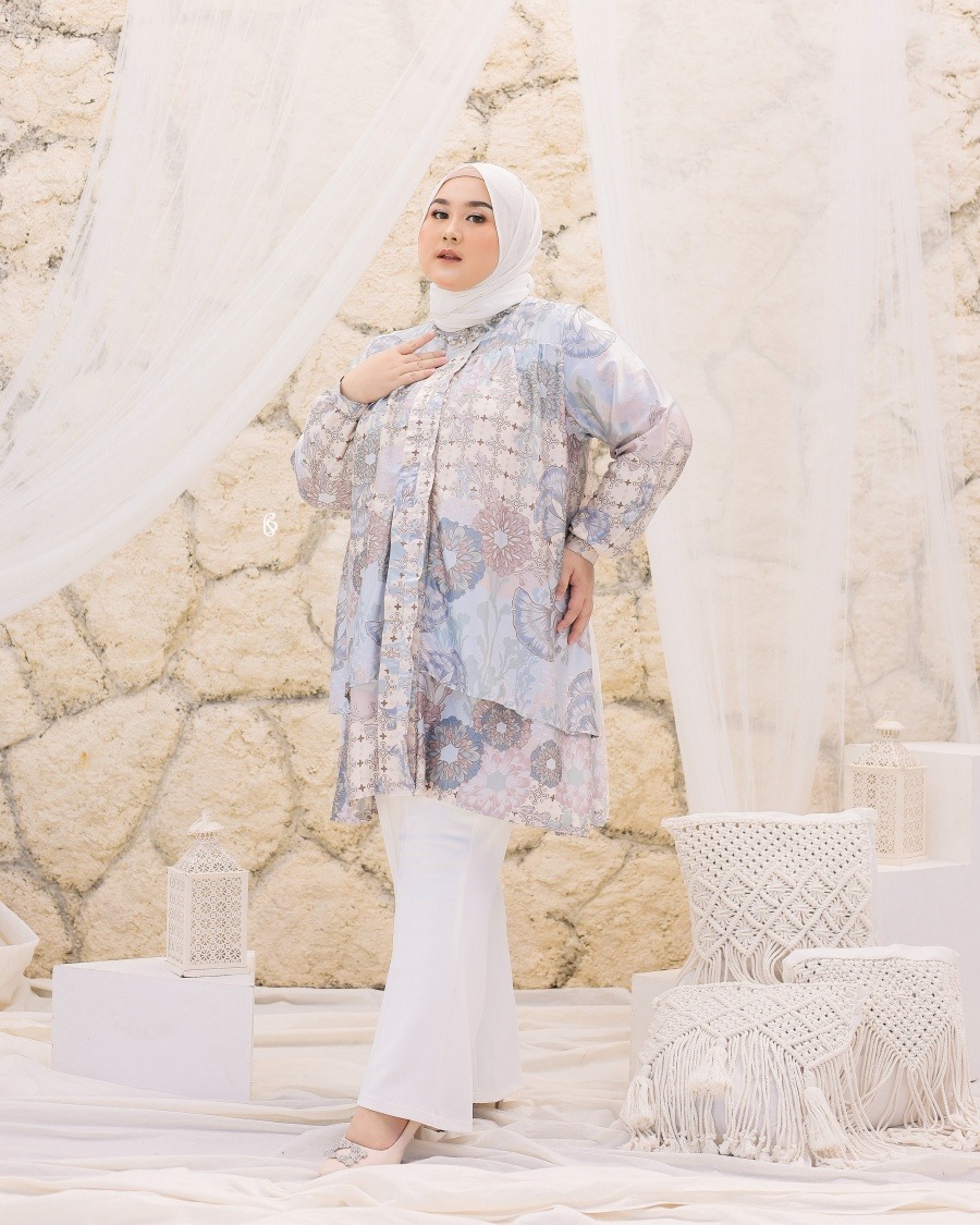 Zetta Tunik - Aqua | Atasan Tunik Bigsize Jumbo