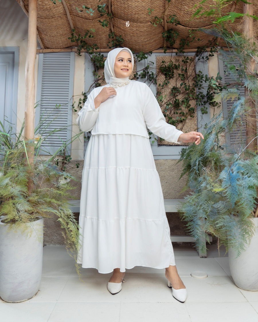 Marwa Dress - Broken White | Dress Jumbo Big Size