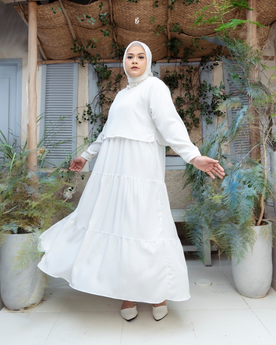 Marwa Dress - Broken White | Dress Jumbo Big Size