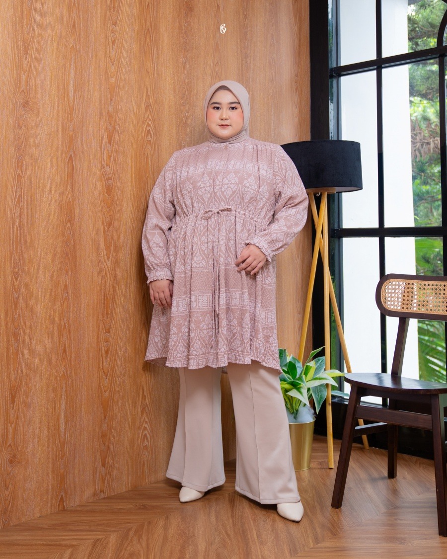 Aghnia Tunik - Dusty Rose | Atasan Tunik Bibigsize Jumbo