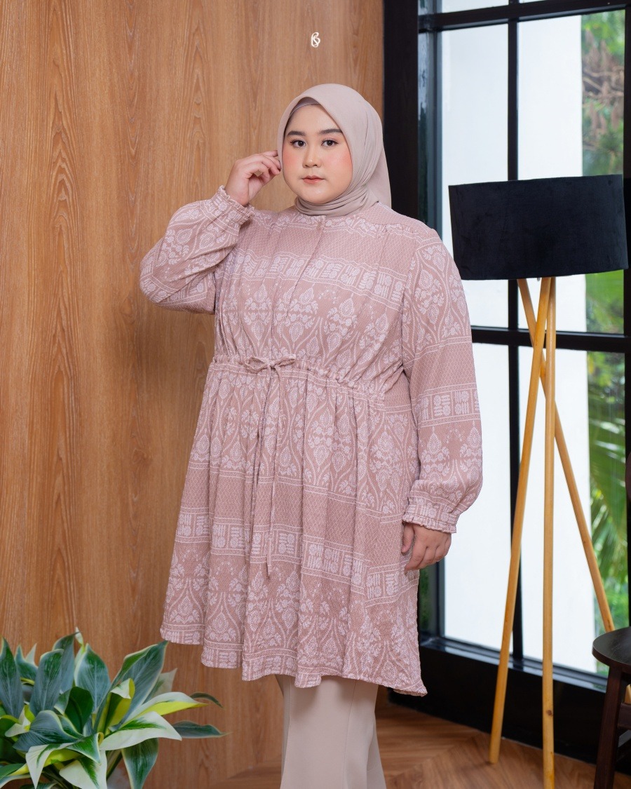 Aghnia Tunik - Dusty Rose | Atasan Tunik Bibigsize Jumbo