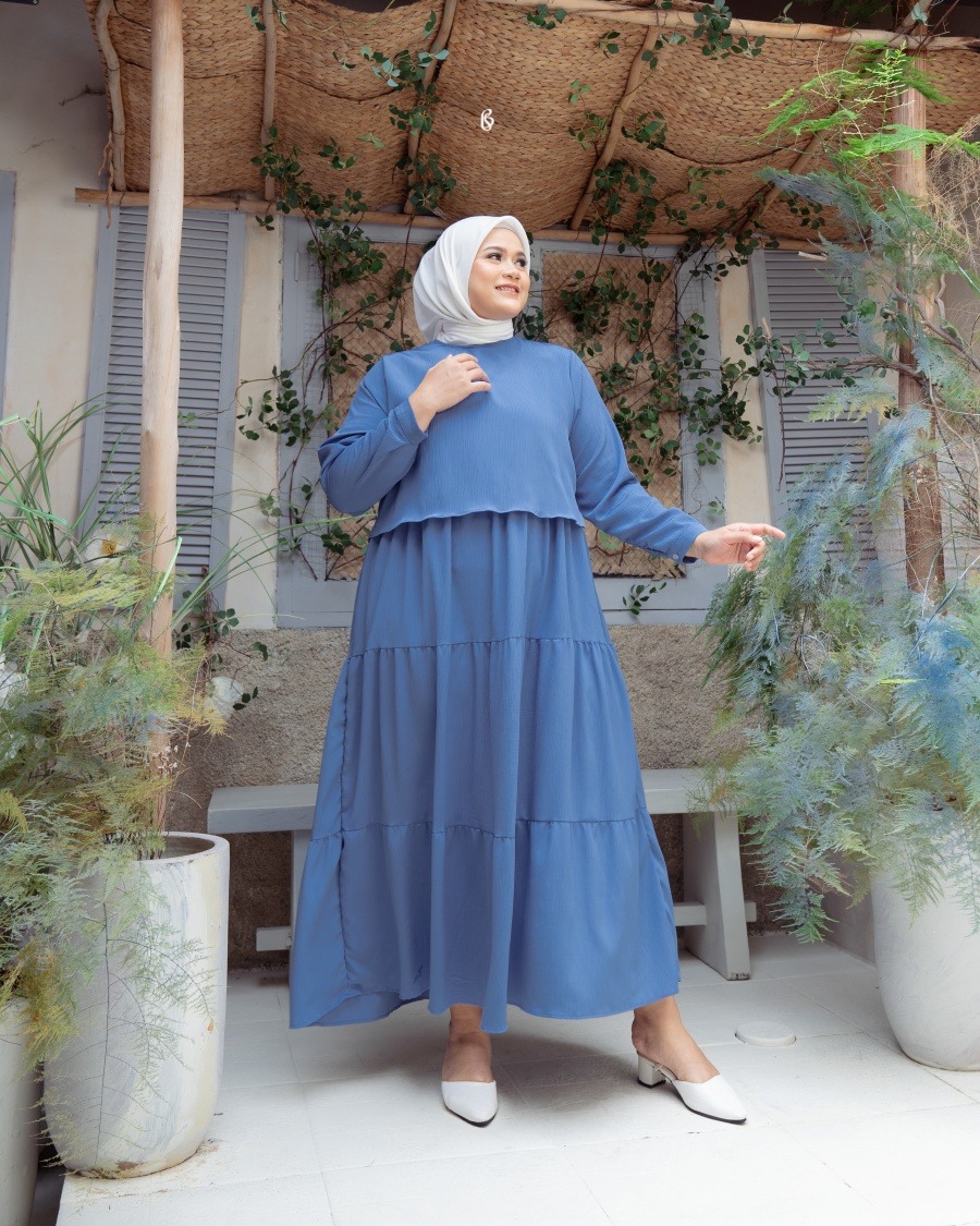 Marwa Dress - Denim | Dress Jumbo Big Size