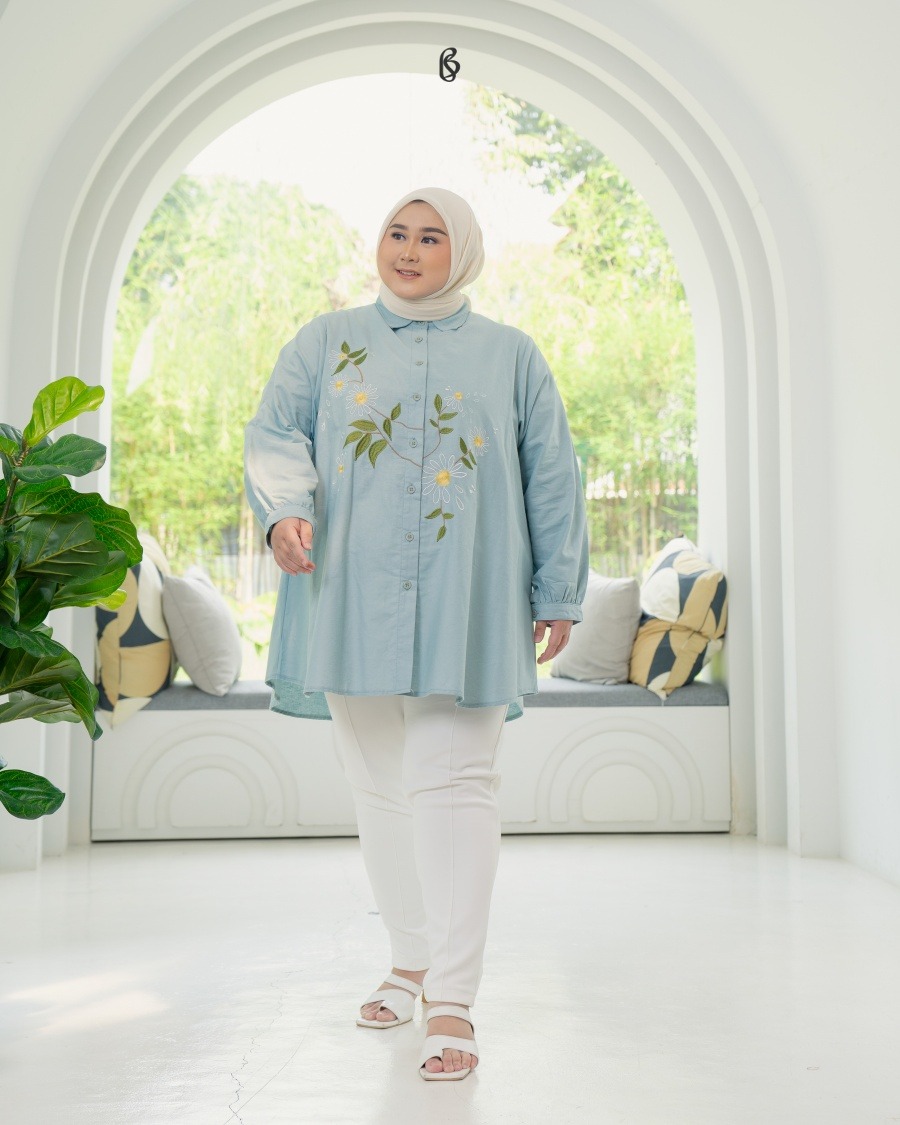 Amira Blouse - Salted Egg | Atasan Blouse Big Size Jumbo