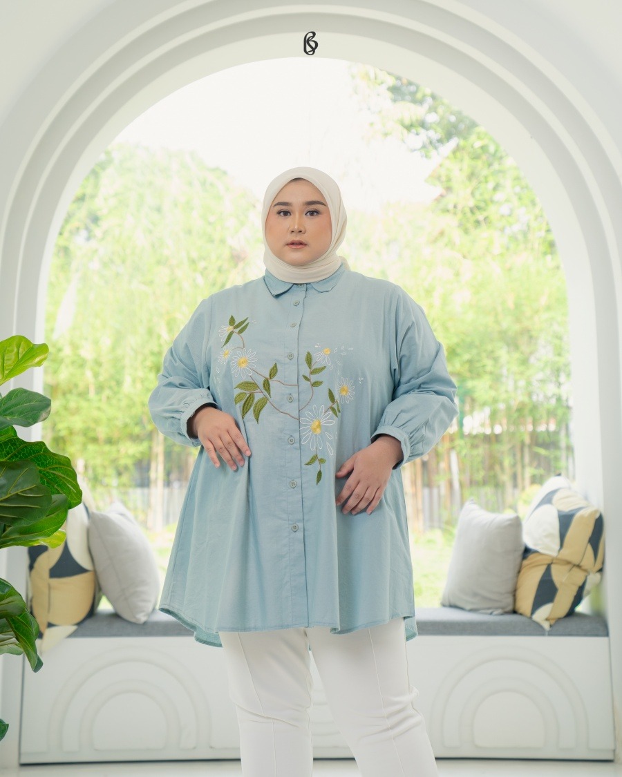 Amira Blouse - Salted Egg | Atasan Blouse Big Size Jumbo