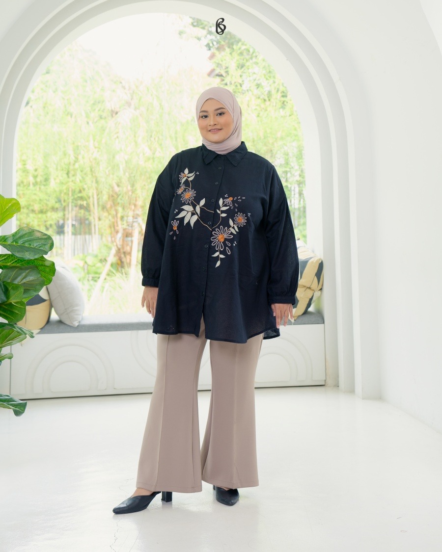 Amira Blouse - Black | Atasan Blouse Big Size Jumbo