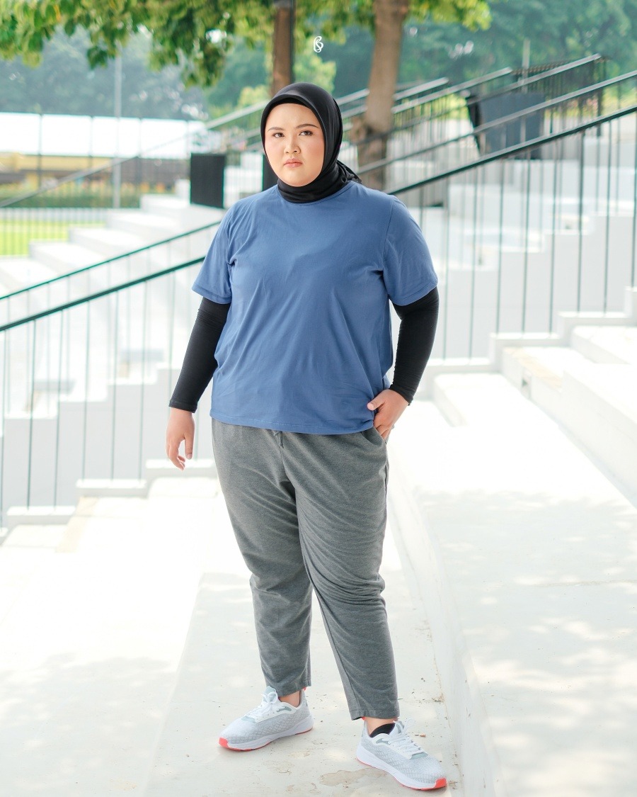 Inka Basic Tee - Denim | Kaos Bigsize Jumbo